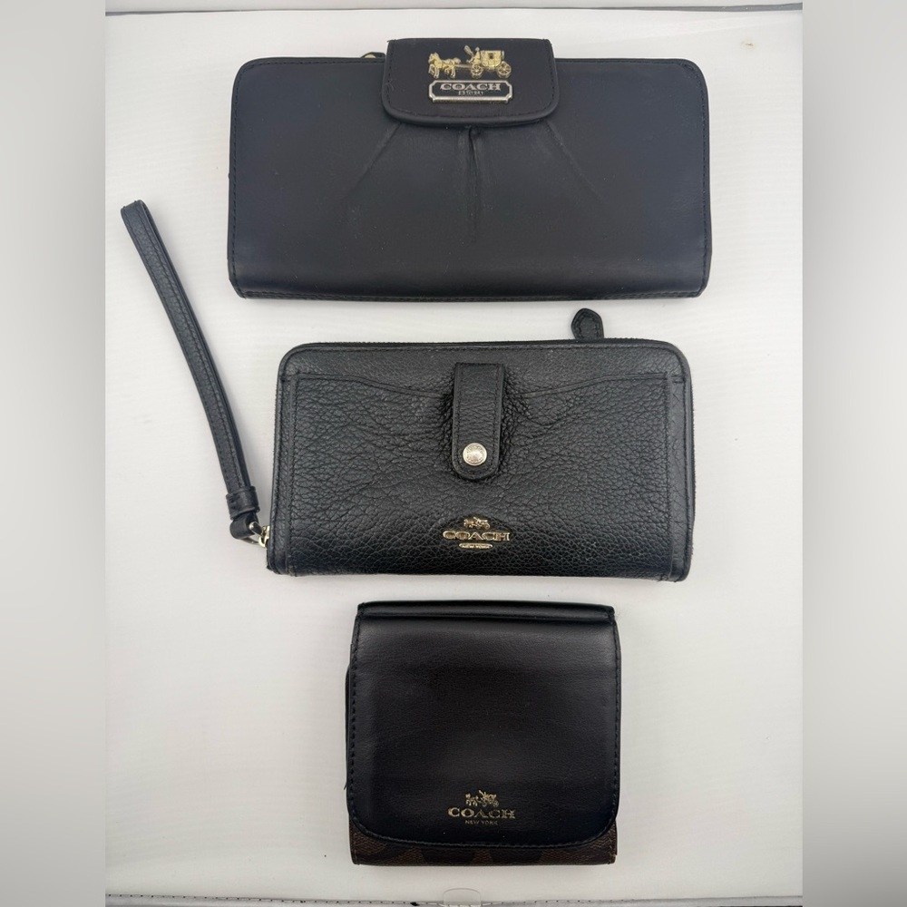 Coach Women's Black Wallet Trio